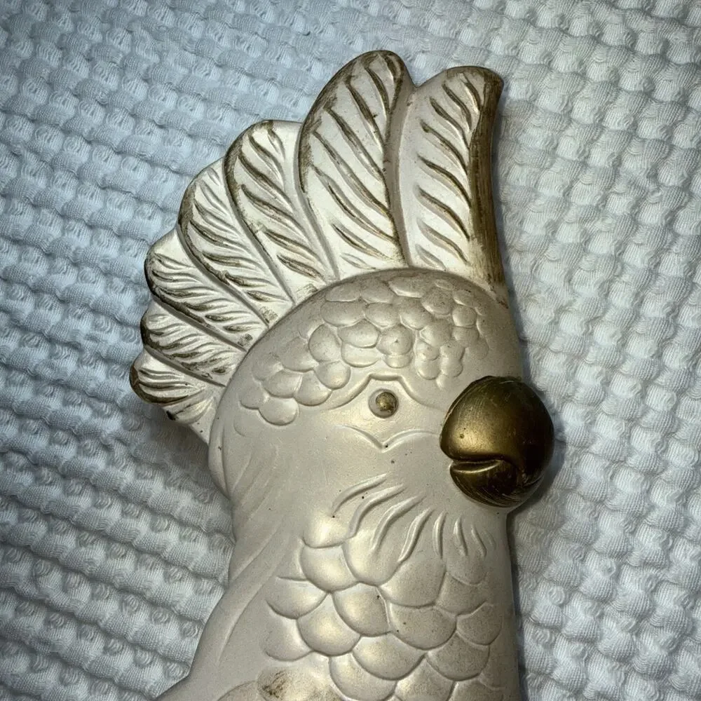 Vintage 1973 Miller Studio Cockatoo Wall Plaque 14” Chalkware Bird